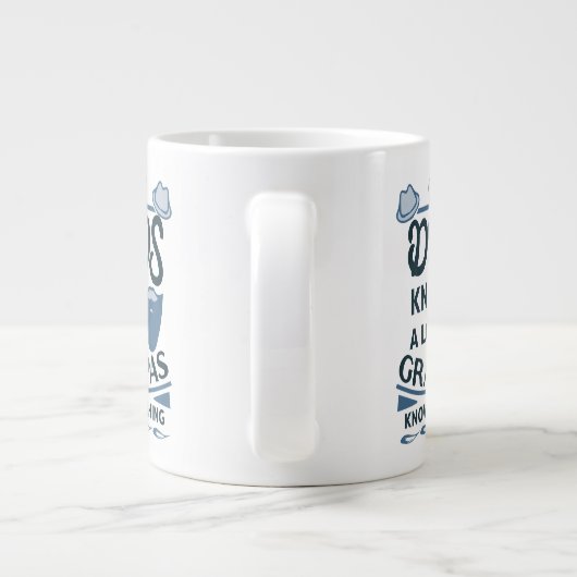 Dads kennen veel, opa weet alles grote koffiekop (Achterkant)