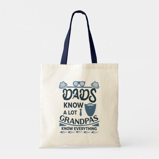 Dads kennen veel, opa weet alles tote bag (Achterkant)