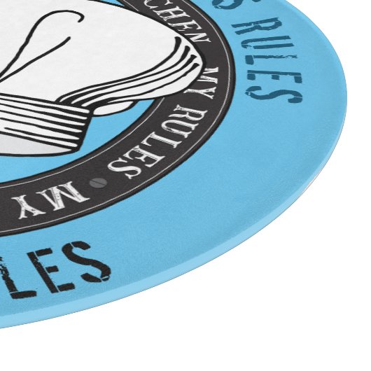 Dad's Kitchen Dad's Rules Funny Chef Pet Quote Snijplank (Hoek)