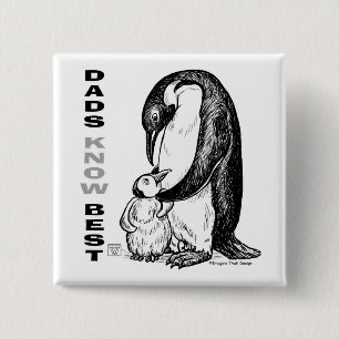 Dads Know Best Vierkante Button 5,1 Cm