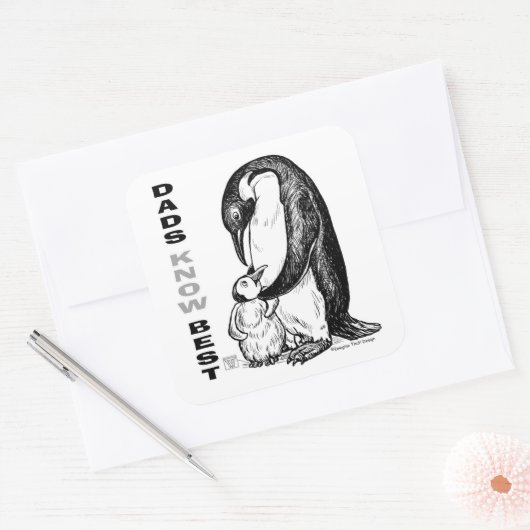 Dads Know Best Vierkante Sticker (Envelop)