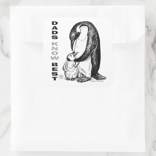 Dads Know Best Vierkante Sticker (Tas)