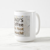 Dads koffie "Niet aanraken" Koffiemok (Voorkant rechts)