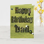 Dads Lawn Bowls Birthday Kaart (Gele Bloem)