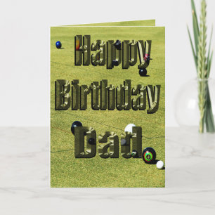 Dads Lawn Bowls Birthday Kaart