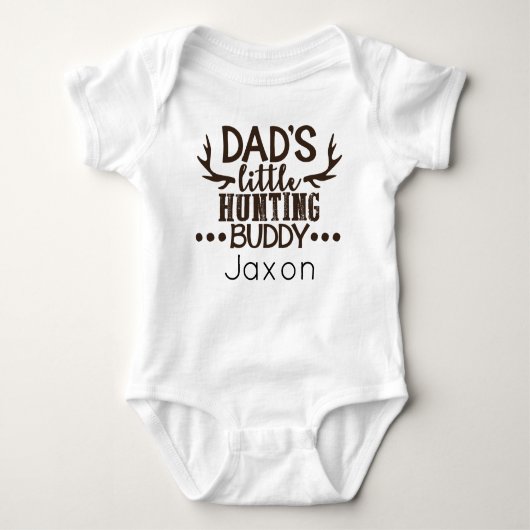 Dad's Little Hunting Buddy Gepersonaliseerd Romper (Voorkant)