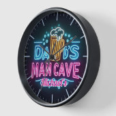 Dads Mancave Bar Clock Neon Beer Custom Name (Hoek)