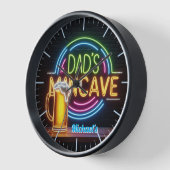 Dads Mancave Bar Clock Neon Beer Custom Name (Hoek)