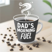 Dad's Morning Fuel Bold Minimalistische Sticker (Voorkant)