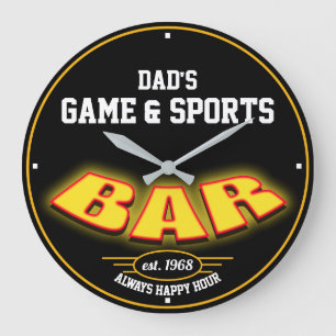 Dad's or Any Name Game & Sports Bar Black - Grote Klok