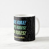 Dads-regel. Vraag het je moeder. Koffiemok (Voorkant rechts)