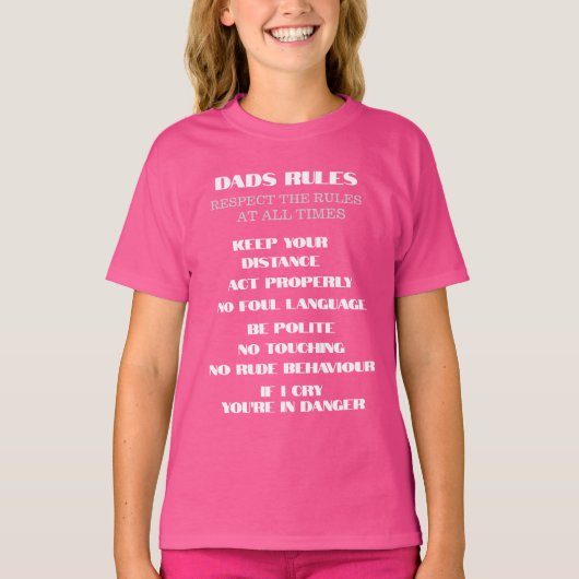 DADS-REGELS T-SHIRT (Voorkant)