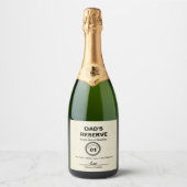 Dad's Reserve | Moderne bourbonparodie grappig Sparkling Wijnetiket (Voorkant)