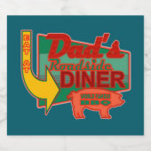 Dad's Roadside Diner Coasters Bier Etiket (Enkel label)