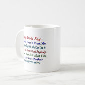 Dads say-Vaderdag cadeautjes Koffiemok (Voorkant links)