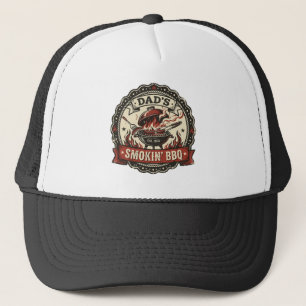 Dad's Smokin' BBQ Vintage Grill Trucker Pet