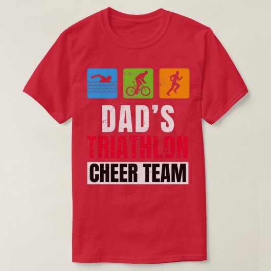 Dads Triathlon Supporters Family Cheer 2 T-shirt (Design voorkant)