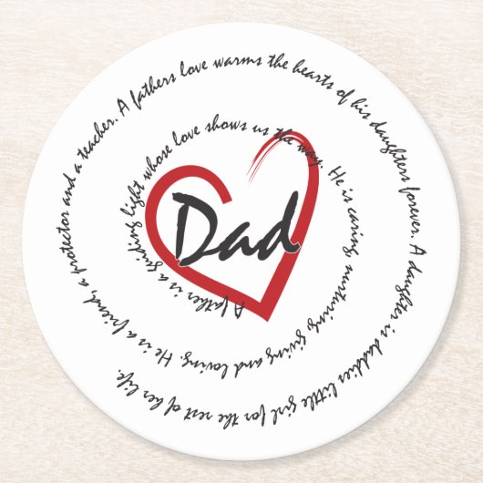 Dads - vaderdag ronde kartonnen onderzetter (Voorkant)