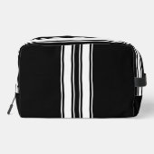 Dad's White Racing Stripe Black Overnight Bag Toilettasje (Achterkant)