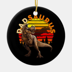 DADSAURUS Jurassic T Rex Dad Retro  World Keramisch Ornament