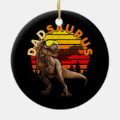 DADSAURUS Jurassic T Rex Dad Retro World Keramisch Ornament (Achterkant)