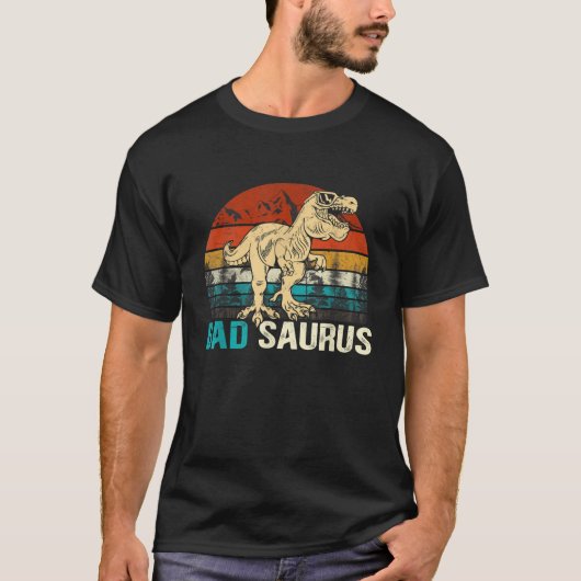 Dadsaurus T Rex Dinosaurus Grappige Pap Saurus Fam T-shirt (Voorkant)
