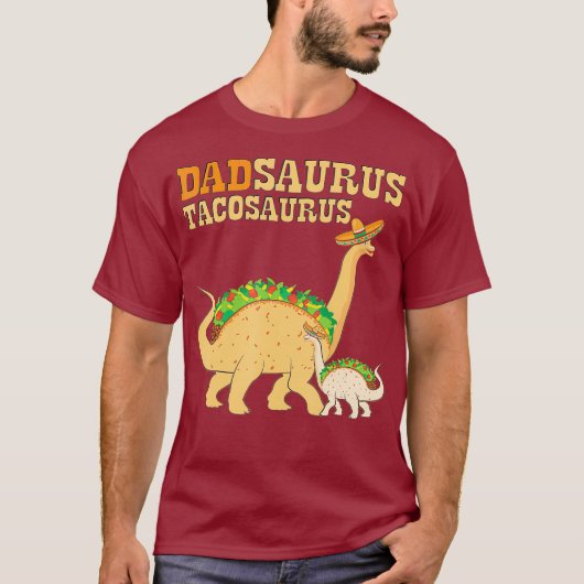 Dadsaurus Tacosaurus Papa Taco Lover Dinosaur T-shirt (Voorkant)