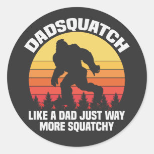 Dadsquatch als een vader Grappige Squatch Vader Da Ronde Sticker