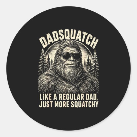 Dadsquatch bigfoot als een gewone vader meer ronde sticker (Voorkant)