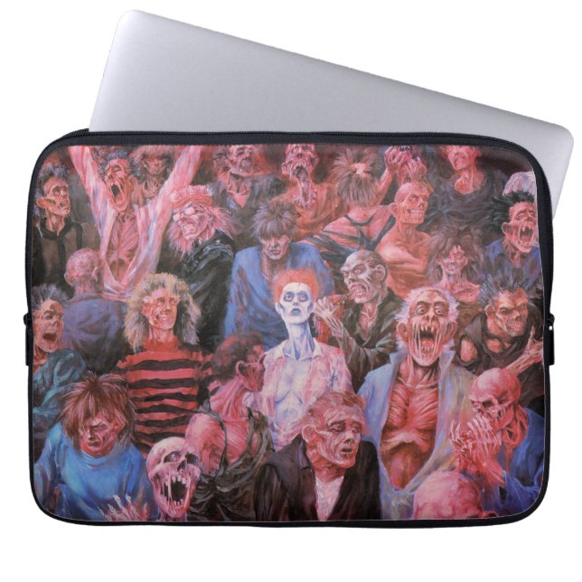 Dadworld zombie crowd-laptophoes laptop sleeve (Voorkant)