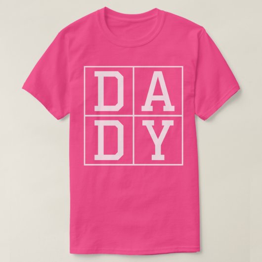 DADY Schattige Vierkante Doos Letter Print Design T-shirt (Design voorkant)