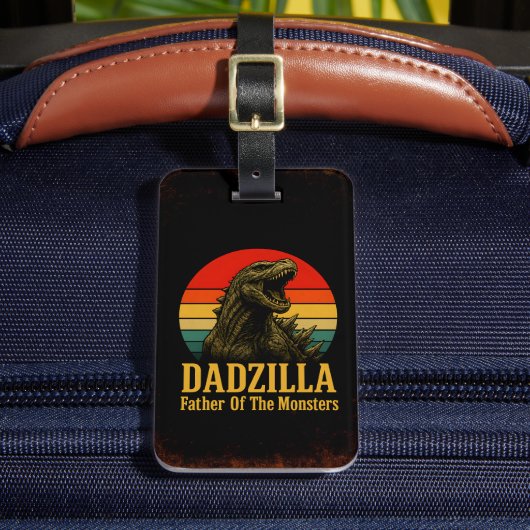 Dadzilla, de vader van de Monsters Vaderdag Bagagelabel (Voorkant Insitu 2)
