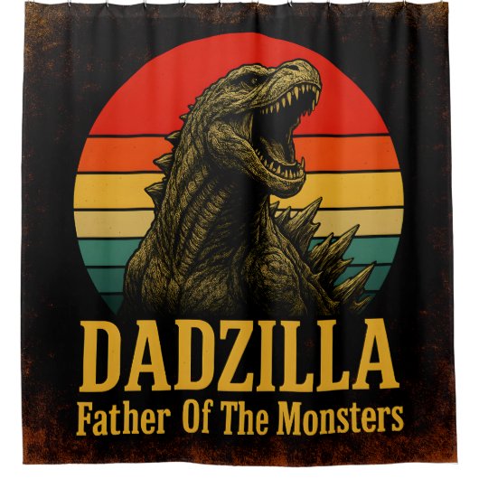 Dadzilla, de vader van de Monsters Vaderdag Douchegordijn (Voorkant)