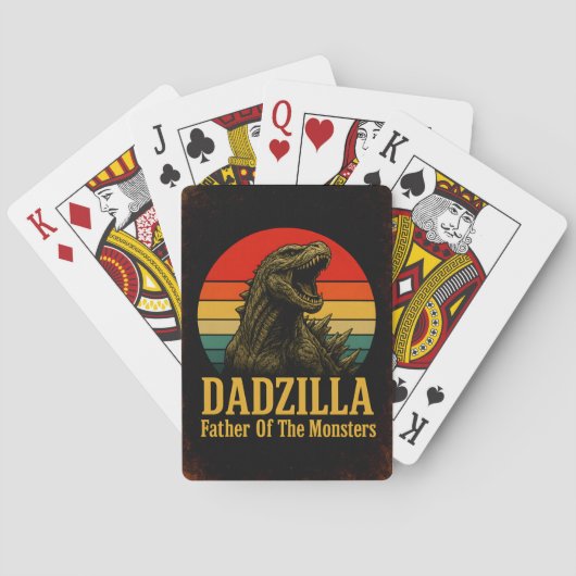 Dadzilla, de vader van de Monsters Vaderdag Pokerkaarten (Achterkant)