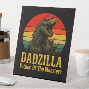 Dadzilla, de vader van de Monsters Vaderdag Reclamebord Met Voetstuk