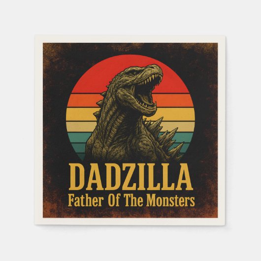 Dadzilla, de vader van de Monsters Vaderdag Servet (Voorkant)