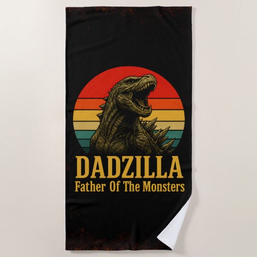 Dadzilla, de vader van de Monsters Vaderdag Strandlaken (Voorkant)