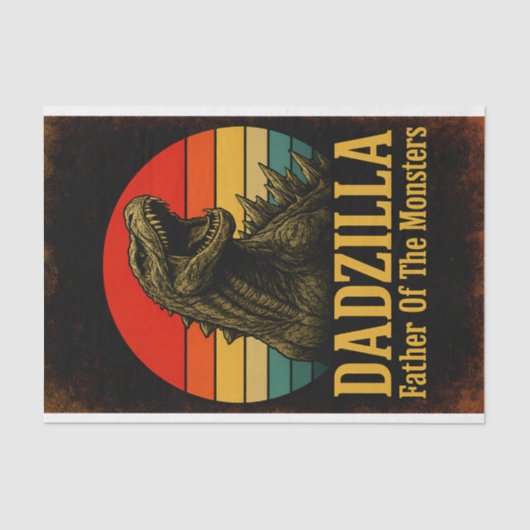 Dadzilla, de vader van de Monsters Vaderdag Tissuepapier (Voorkant)