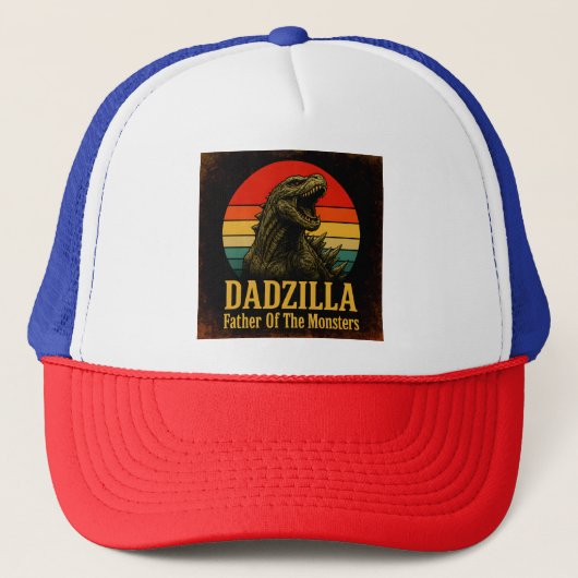 Dadzilla, de vader van de Monsters Vaderdag Trucker Pet (Voorkant)