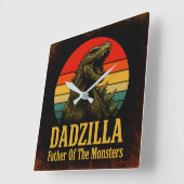 Dadzilla, de vader van de Monsters Vaderdag Vierkante Klok (Hoek)