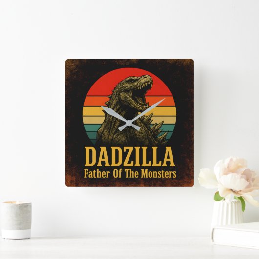 Dadzilla, de vader van de Monsters Vaderdag Vierkante Klok (Huis)