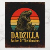 Dadzilla, de vader van de Monsters Vaderdag Wijn Etiket (Enkel label)