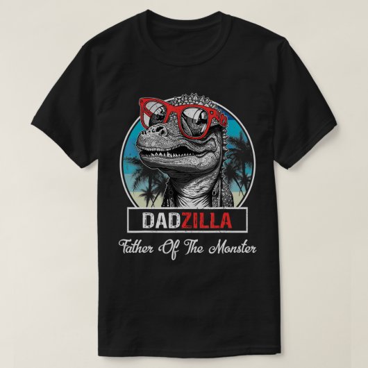 Dadzilla Dinosaur Mannen Retro  Vader T-shirt (Design voorkant)