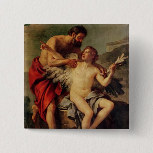 Daedalus Attaching Icarus' Wings, c.1754 Vierkante Button 5,1 Cm (Voorkant)