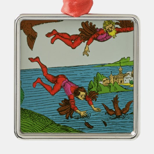 Daedalus en Icarus, 15e eeuw Metalen Ornament (Voorkant)
