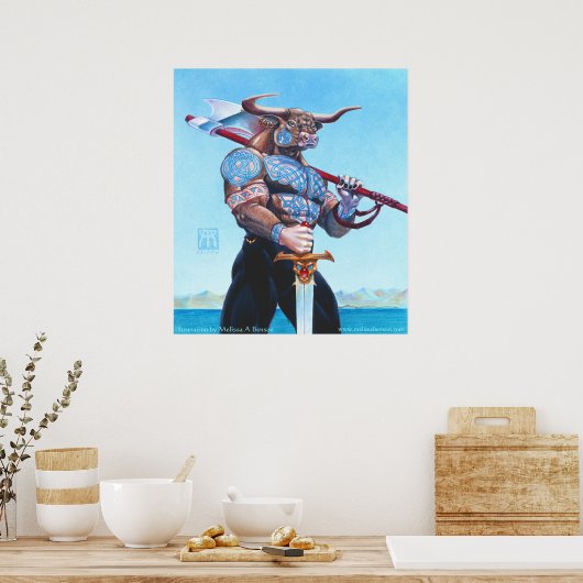 Daedalus Minotaur van Kreta Poster (Keuken)