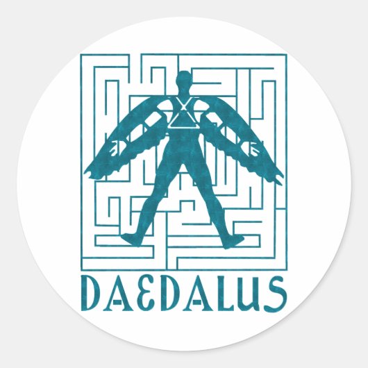Daedalus Ronde Sticker (Voorkant)