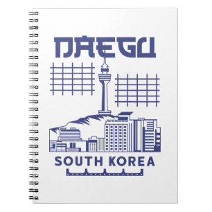 Daegu Zuid-Korea Modern Silhouet Grafisch Ontwerp Notitieboek
