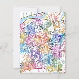 Daegu Zuid-Korea Stadsplattegrond Briefkaart