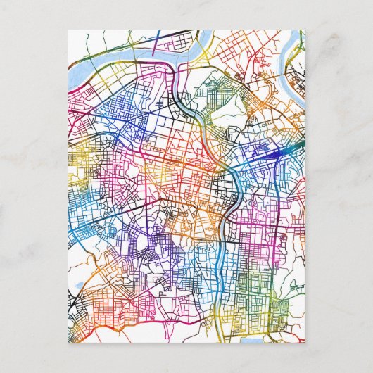 Daegu Zuid-Korea Stadsplattegrond Briefkaart (Voorkant)